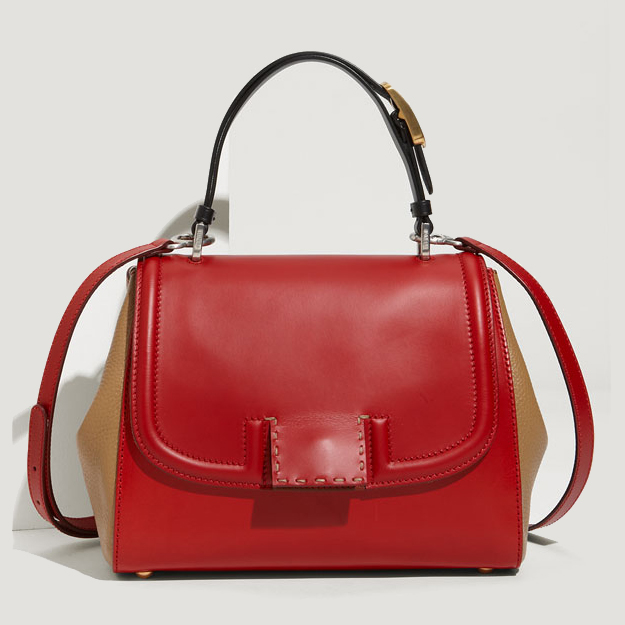 8PB432 Fendi Silvana Top Handle Colorblock Satchel